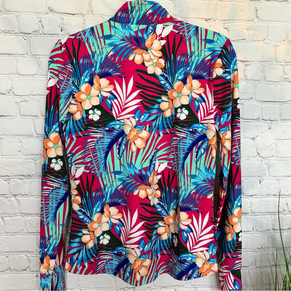 TOMMY BAHAMA Golf & Tennis Zippered Tropical Print Fitted Jacket--NWT--M - Picture 7 of 16